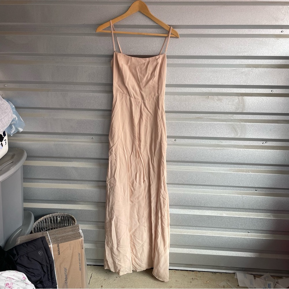 Reformation Ingrid maxi dress in the color champagne
